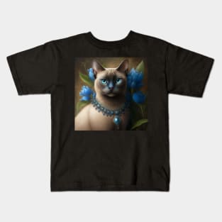 Tonkinese cat Portrait Kids T-Shirt